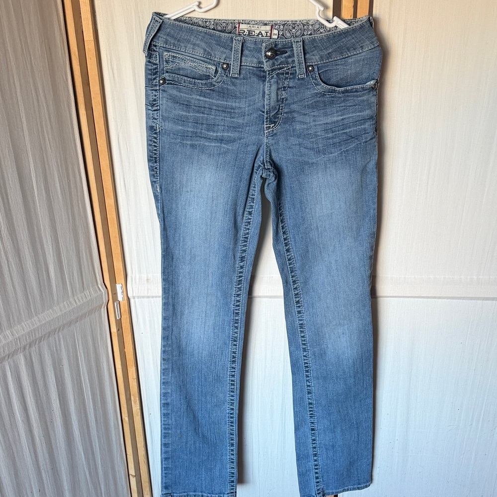 Ariat Mid-Rise Straight Leg Women's Jeans - Light Blue, Size 29L